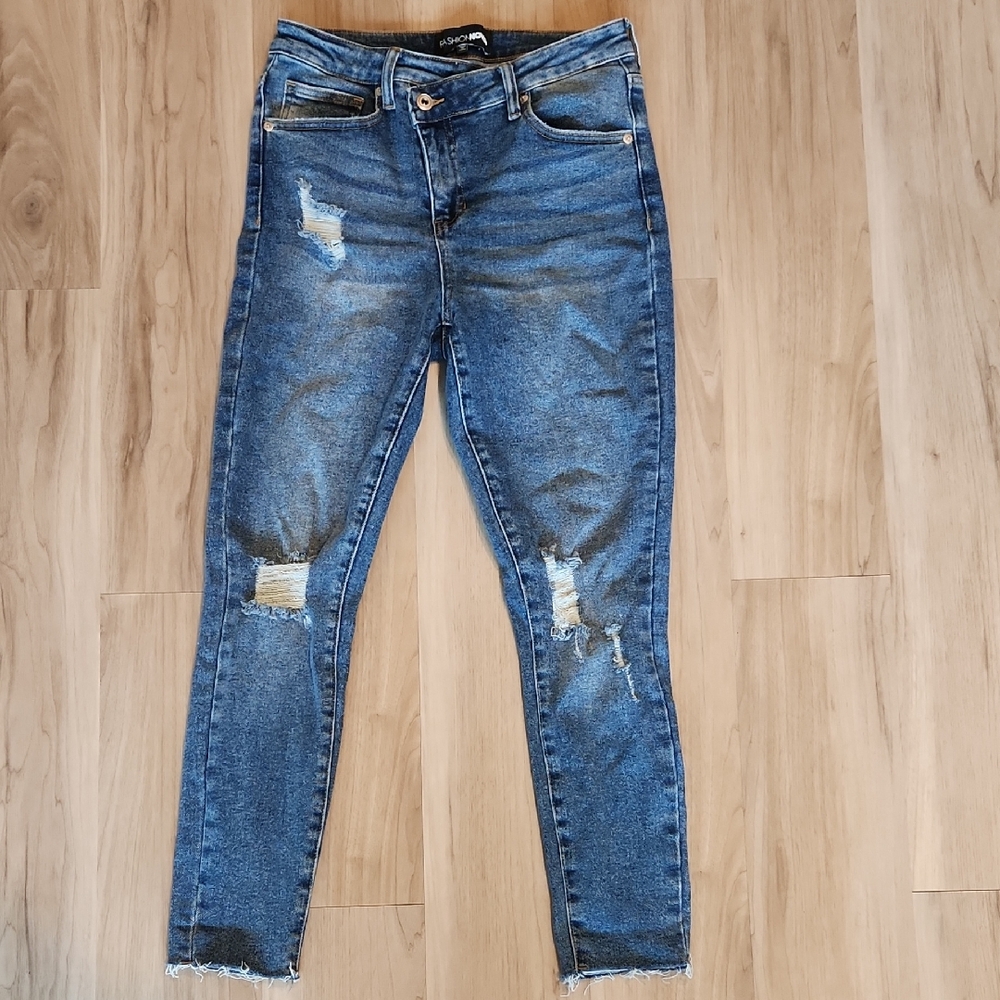 Fashion Nova Distressed Blue Jeans